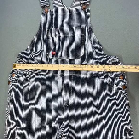 Dickies Blue Hickory Stripe Overalls Women XL Shortalls Carpenter Bibs FB204RHS - Picture 6 of 8